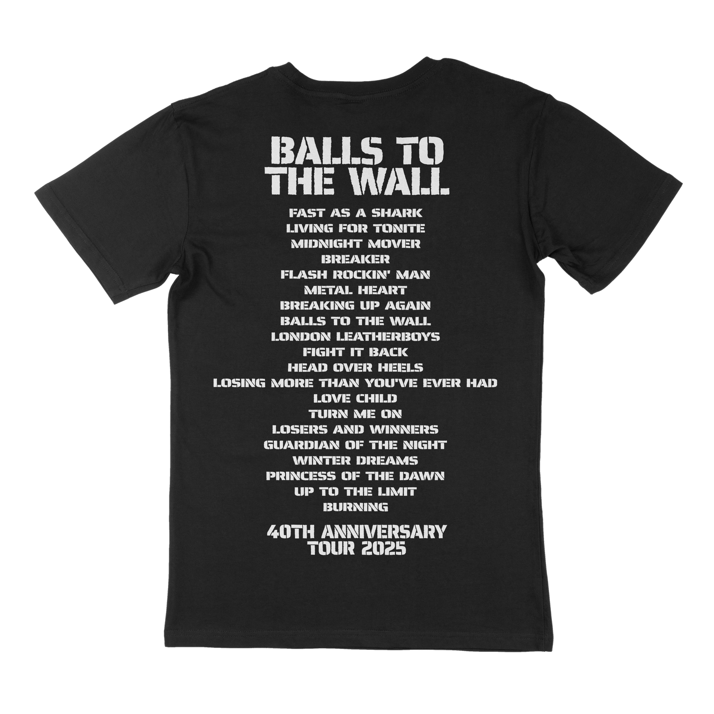 Dirkschneider Balls to The Wall Setlist T-Shirt 2025